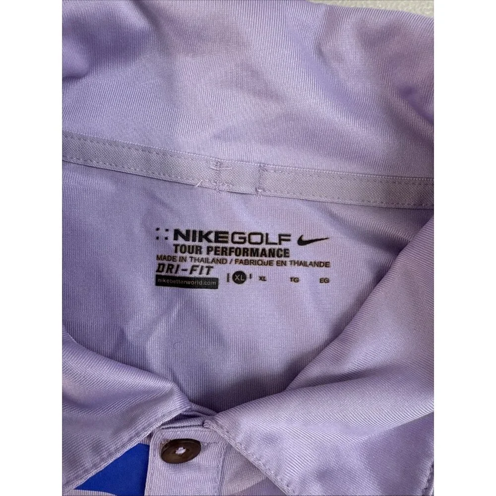 Nike Golf Tour Performance Dri-Fit Polo Shirt-Purple W/ Graphic. Men's Size‎ XL